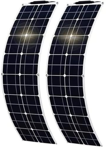 HTDRE Kit de Panneaux solaires monocristallins Flexibles 500 W, Panneau Solaire Ultra Fin avec contrôleur 40 A, 2 Panneaux ETFE 250 W 12 V 24 V pour Famille, Camping Car, Caravane, Bateau, Blanc.