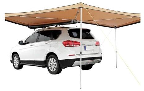 MNEVZX Auvents pour Voitures Auvent de véhicule rétractable en PU de 3000 mm, résistant à la Pluie et à la Neige, pour Camion, SUV et fourgonnette Carport Tente de Garage(270°X250X250cm)
