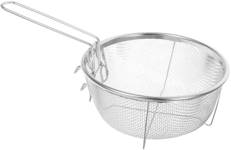 SECFOU Da Frittura Acciaio Inossidabile Strumento Multifunzionale Per Friggere Patatine e Pollo Cestino Per Cucina e Ristoranti
