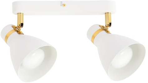 ARTE LAMP Deckenstrahler & Wandleuchte 2-flammig schwenkbare Spots für Wohnzimmer, Weiß, E27, 36 x 11 x 16 cm