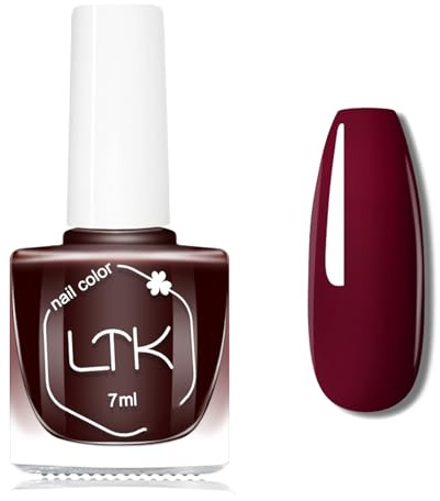 Red Nail Polish - Wine Red Nail Varnish - Long Lasting Chip Resistant & Quick Drying Nail Polish for DIY Nail Art Manicure at Home - No Need Cured