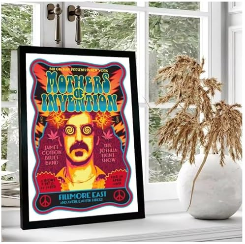 PUCHENGP Poster Frank Zappa Poster Rockmusik Legenden Vintage Sänger Foto Portrait Bilder Home Decor 50 * 70 Rahmenlos