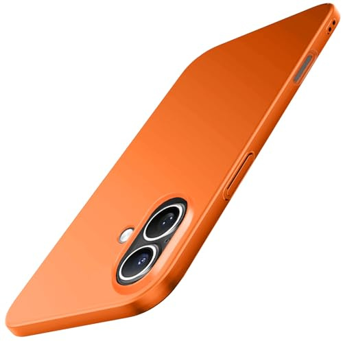Galful Dünn Hülle für iPhone 17 Handyhülle Matt 0.3 mm Ultra Slim Case Leicht Finish PP Hard Minimalistische Schutzhülle Stoßfest rutschfest Kratzfest Extra Dünn Hardcase-Orange
