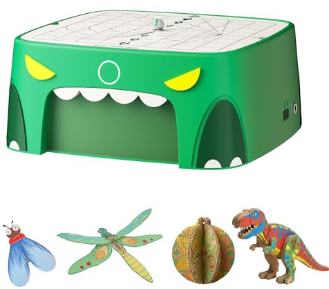 Kartonschneider Kinder Spielzeug ab 3 Jahren | Sicheres DIY Karton Werkzeug & STEM Spielzeug | Karton & Pappe upcyceln für kreative 3D-Modelle – ideal Geschenkideen für Zuhause und Schule (Grün)