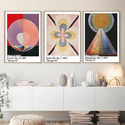 LTjiajuypd Hilma af Klint Schwedisches Zitat Kunstdruck Inspirierendes Poster Schweden Skandinavisch Moderne Leinwandbilder Heimdekoration (30x50cm-3 Stück)