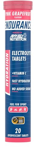 Applied Nutrition Endurance Hydration Electrolyte Tablets - 400mg Electrolytes per Serving – 20 Effervescent Tablets, Sugar Free, Low Calorie, Added Vitamin C Boost Performance – Pink Grapefruit