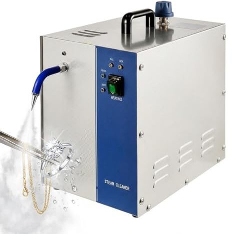 Profi Schmuck Dampfreiniger 4L – Hochdruck Edelstahl Reinigungsgerät für Gold, Silber & Edelsteine – Elektrische Edelstein-Reinigungsmaschine für Juweliere & Werkstatt(4L)