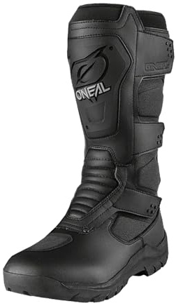 PRO FUTURE stivali da moto in pelle da corsa sole gomma (Nero, Normal, Sistema Taglie Calzature EU, Adulto, Numero, Media, 44)