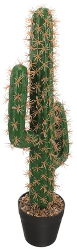 OFFIGAM Cactus Artificial Grande en Maceta Incluida, Planta Suculenta Artificial Realista, Decoración para Hogar y Oficina, Adorno de Bonsái Resistente Alergias, Adecuado para Espacios
