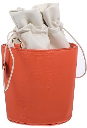 ABOOFAN Ananas Umhängetasche und Kettenschulterriemen Beutel mit Kordelzug Pu Material Modische Gelbe im Trendigen Ananas Stil für Dating und Arbeit