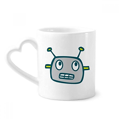 DIYthinker Universo y el Robot Extraterrestre Gris Taza de café de la cerámica Taza de cerámica con la manija 12 oz Regalo del corazón