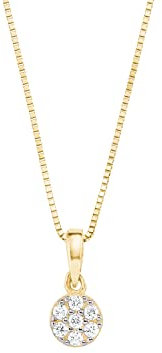 Amor Kette mit Anhänger Damen Halsschmuck, mit Zirkonia synth., 42 cm, Gold, Kommt in Schmuck Geschenk Box, 2022941