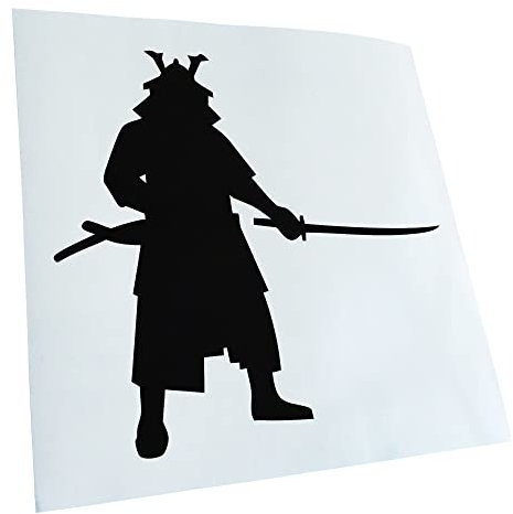 Kiwistar - Autoaufkleber - Samurai Bushi Kämpfer - schwarz - 10,5x10cm - Heckscheibe Auto Aufkleber wetterfest für Kfz LKW Mofa Truck - Sticker außen selbstklebend Tuning Zubehör für Fenster Fahrzeug