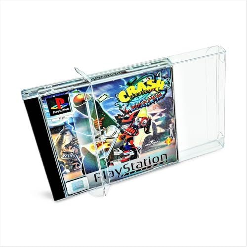 RESET RETRO 20x Klarsicht Schutzhüllen passend für Sony Playstation 1 OVP 0,3mm Passgenau und Glasklar-PET-Reset Retro Game Protectors-PS1 cases-box-Staubdicht-UV-Schutz