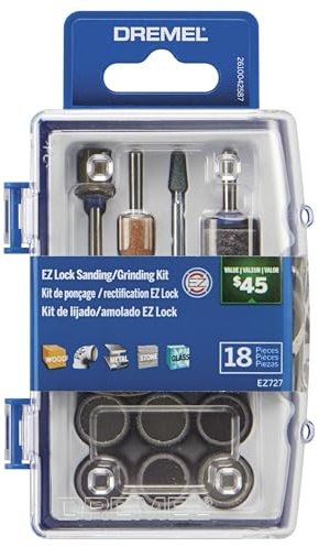Dremel EZ727-01 EZ Lock Sanding & Grinding Rotary Tool Accessories Kit, 18-Piece Assorted Set - Perfect for Detail Sanding and Sharpening