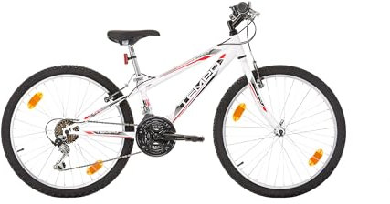 Multibrand Distribution Probike Tempo 24 Zoll Fahrrad Mountainbike 18 Gang für Jungen, Mädchen geeignet ab 130 cm - 155 cm (Weiß 3, 279)