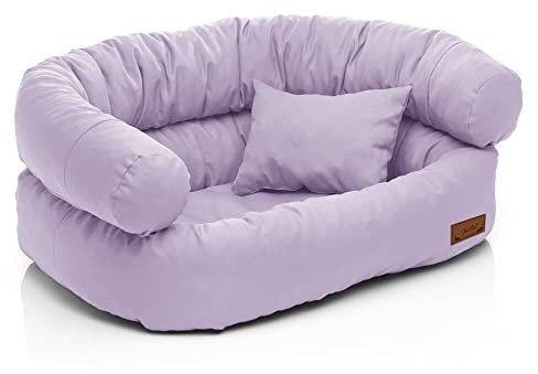 Juelle Hundebett - Großhundesofa, Abnehmbarer Bezug maschinenwaschbar, flauschiges Bett, Hundesessel Santi S-XXL (Größe: XXL - 140x100cm, Heidekraut)