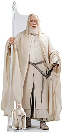 Star Cutouts SC4132 Lord of the Rings Gandalf the White Cardboard Cutout with Mini – Lifesize Wizard Display for Fans & Collectors