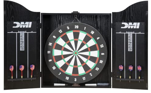 DMI Sports Alle CABSET2022W Dartscheibenschrank Set, Schwarz