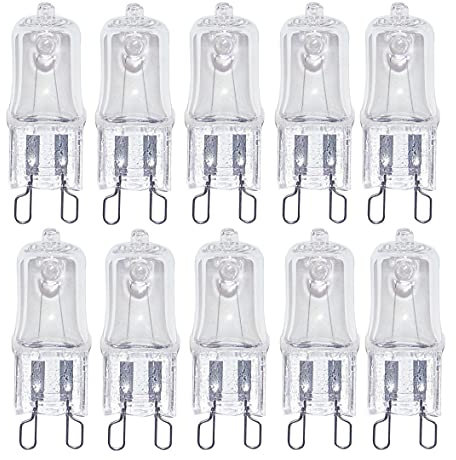 ShuoHui 10x G9 Halogenlampen HaloPin Halogen Sockel Dimmbar Ersatz für 365° Abstrahlwinkel Warmweiß - 2700K (watts, 42)