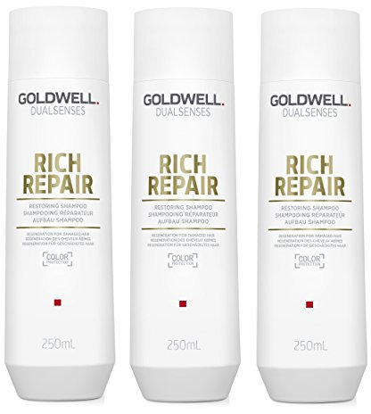 3er Aufbau Shampoo Rich Repair Dualsenses Goldwell Regeneration für geschädigtes Haar 250 ml