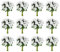BETESSIN 144Stk. Künstliche Blumen Staubblätter zum Basteln Kunstblumen Klein Deko Blumen Staubblatt mit Blätter Blütenstempel Stoffblumen für Hochzeit Party Einladung Gastgeschenk Weiß