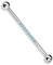 beyoutifulthings Industrial-Piercing Silber Zirkonia-Reihe Aqua Industrial-Barbell Industrial-Bar Chirurgenstahl Stab-länge 38-mm