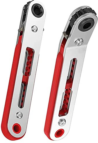 Eyech Mini Ratchet Wrench Screwdriver,1/4 Inch Hex Screwdriver Bit Drive Ratchet Wrench Elbow Head & Flat Head Reversible Drive Handle