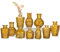 Oairse Juego de 10 jarrones pequeños de cristal, estilo vintage, decoración de flores, para decoración de mesa, centros de mesa, decoración de boda, flores, salón, baño, día de la madre, color ámbar