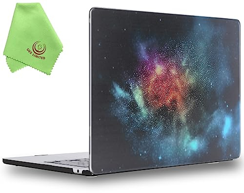 UESWILL Schutzhülle kompatibel mit MacBook Air (15 Zoll, M2/M3/M4, 2023/2024/2025) Modell A2941 A3114 A3241, mit Touch-ID, gemusterte Hartschalen-Schutzhülle + Mikrofasertuch, Nebula Green