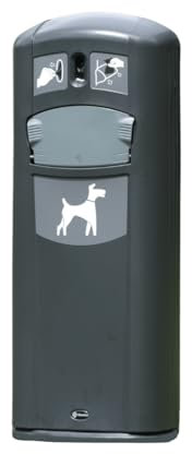 Glasdon Poubelle de propreté canine Retriever City™ conçue (gris) – 35 L. Borne de propreté canine avec distributeur de sachets – Poubelle de propreté canine hygiénique