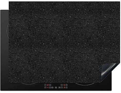 KitchenYeah© Protection Pour Plaque Induction 70x52 cm Deco Cuisine Protégé Cache De Cuisson Vitroceramique Granit - Noir - Gris