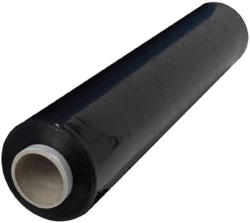 Film étirable déménagement Noir Opaque 17µ - 270 m x 45 cm - Film étirable Film palette I Rouleau emballage colis 270 m - Kamberg