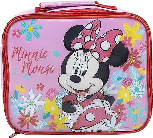 ILS I LOVE SHOPPING Bolsa térmica rectangular impermeable para el almuerzo para niños con asa – Gadget escolar (Minnie Mouse)