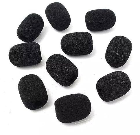 RJSQAQE Protecteur de Microphone Noir, 10 pièces, Couverture en Mousse de Remplacement pour Casque téléphonique, Pare-Brise, éponge pour réunion
