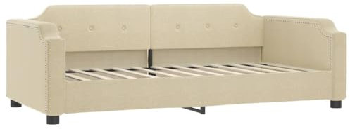 vidaXL Tagesbett, Gästebett 2-in-1, Sofabett Schlafsofa für Schlafzimmer Wohnzimmer, Bettsofa Sofa, Modernes Design, Creme 80x200cm Stoff