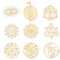 OLYCRAFT 9 Stück 4x4cm Goldene Metallaufkleber Heilige Geometrische Aufkleber Selbstklebende Religion Geheimnis Symbol Aufkleber Goldene Epoxid Aufkleber Für DIY Sammelalben Flaschendekoration