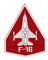 Jet Flugzeug F-16 Rot Aufnäher zum aufbügeln oder aufnähen Bügelbild Aufbügler für Kleidung gestickter Bügelflicken Applikation Patch Größe 8,5 x 11 cm