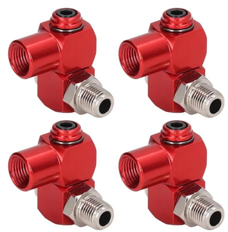 4 Pièces 360 Degrés Connecteur de Tuyau Air Pivotant à 1/4 NPT, Raccords Air Industriels Pivotants, Adaptateur Outil Pneumatique