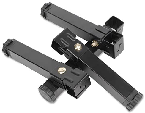HAOMEO Pieds pour Sommier à Lattes Universel, Pied de Lit sans Perçage | Hauteur: 20 cm(+2cm) Reglable | Design: Carré Noir | Matériel: Metalique | pour Les Cadres de 3 x 3 cm | Lot de 4