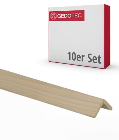 Gedotec Holzleisten - Holzbretter zum bauen Winkelleisten aus Holz 100 cm | 10 Stück 40 x 40 mm | BASIC | vielseitiges Winkelprofil und Holz zum Basteln von verschiedenen Objekten | Eckschutzprofil