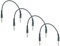 Adam Hall 4 x K3BVV0030ECO - 30 cm Stereo 6,3 mm Klinkekabel Patchkabel symmetrisch TRS 3 pol male schwarz, 3 Star Serie