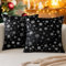 Ohok Weihnachten Gold Heißpräge Samt Kissenbezug, 2er Set Dekorativ Kissenhülle Deko Sofakissen Couchkissen Zierkissenbezüge für Sofa Wohnzimmer Schlafzimmer (Schwarz Schneeflocke B, 60x60 cm)