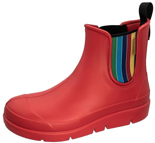 Fischer Damen Stiefelette Gummistiefel bunter Stretcheinsatz 201032