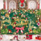 Weihnachten Banner, Große Grün Weihnachten Hintergrund Banner Draußen Drinnen Deko, XXL Girland Elk Merry Xmas Fotohintergrund Weihnachtsbanner für Weihnachts Party Winter Photo Booth Wand Dekoration