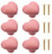 6 Stück Möbelknöpfe, Keramik Herz Rosa Knauf für Schrank, Niedliche Handgefertigt Dekorative Griffe mit Schrauben für Kinderzimmer, Schubladen, Schrank, Kleiderschrank, Bücherregal