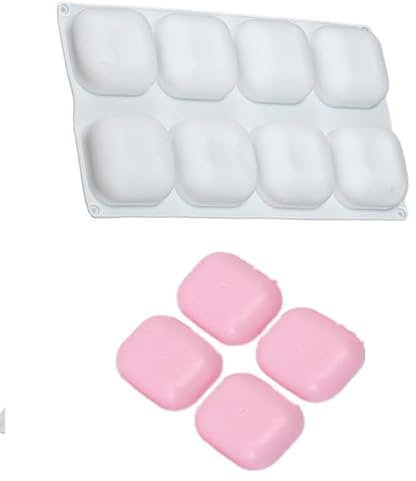 XBHGSY Moule En Silicone Air Fryer Moule À Gâteau En Mousse De Cuisson Carré Arrondi 8 En 1 Moule En Silicone Pour Fondant Diy