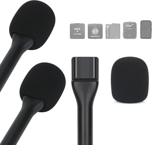 WIBOND Handheld Adaptor for Wireless Microphone, Compatible with Rode, DJI and Most Lavalier Mic, Interview Rig for Lavalier Mics, Adapter for Vlogging, Podcast (2PC)