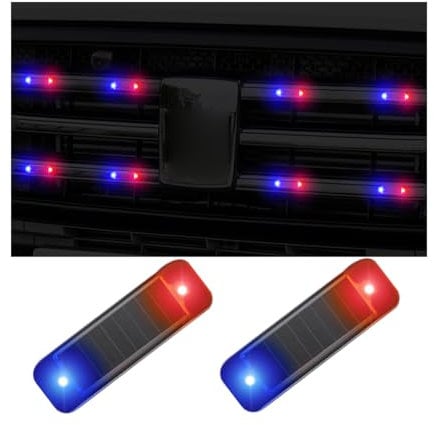 CGEAMDY 2 Stück Auto Alarmanlage Diebstahlsicherung, Auto Alarm LED Licht, Solar Power Dummy Auto Alarm, Tragbarer Auto-Alarm, Blinkendes Sicherheitslicht Für Die Meisten Autos Und Fahrräder