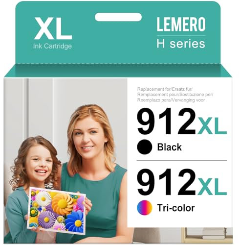 Lemero 912 XL Patronen Kompatibel für HP 912 Druckerpatronen für HP Officejet Pro 8022 8023 8024 8025 OfficeJet 8012 8014 8015 8017 (Schwarz, Cyan, Magenta, Gelb)